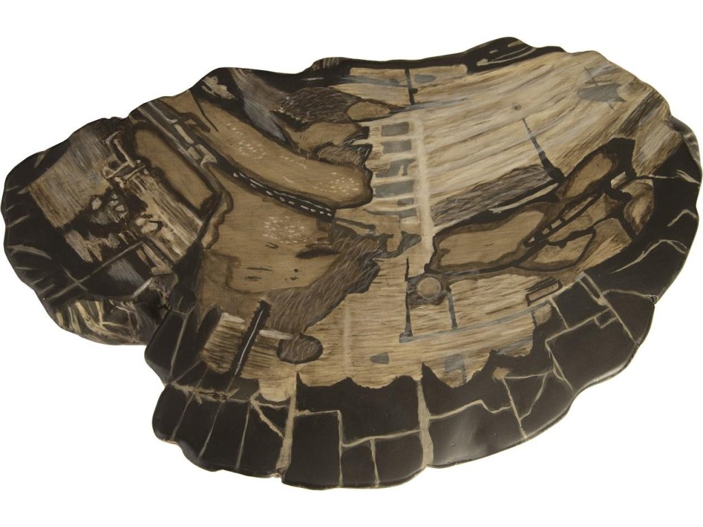 Cast Petrified Wood Stool, Resin - image 1