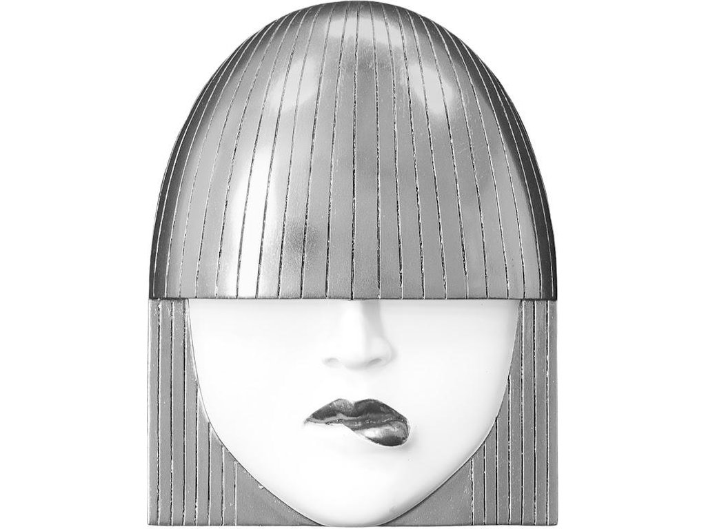 Fashion Faces Wall Art, Small, White and Silver Leaf, Set of 3 - image 4