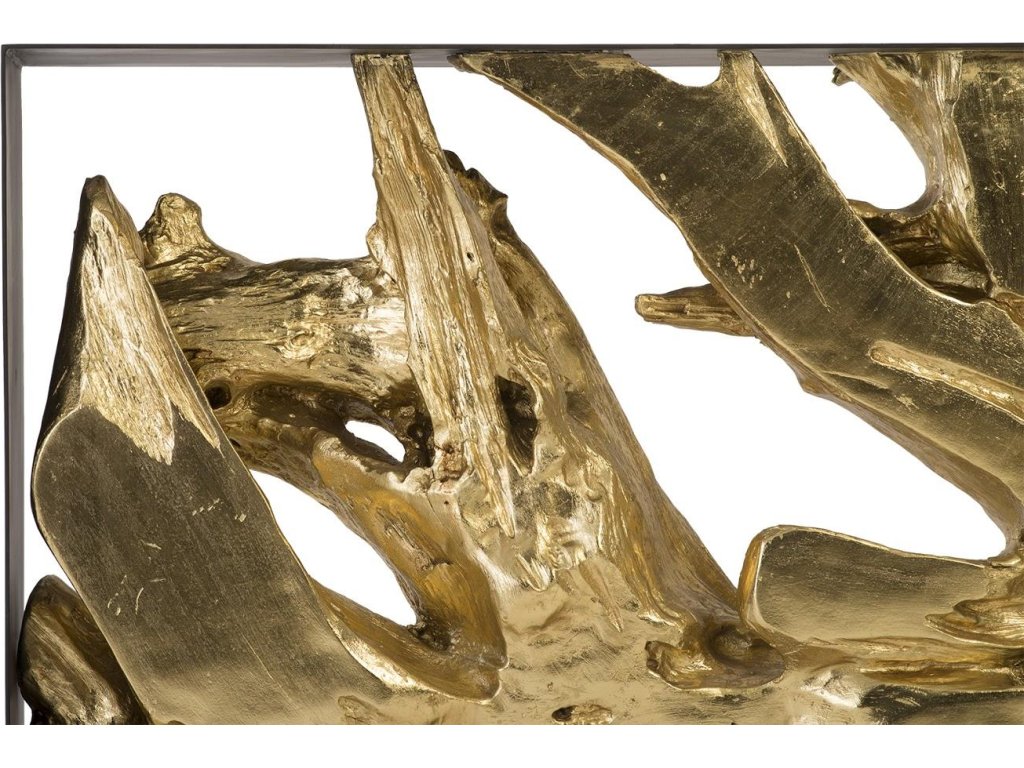 Cast Root Metal Framed Console Table, Resin, Gold Leaf, LG - image 1