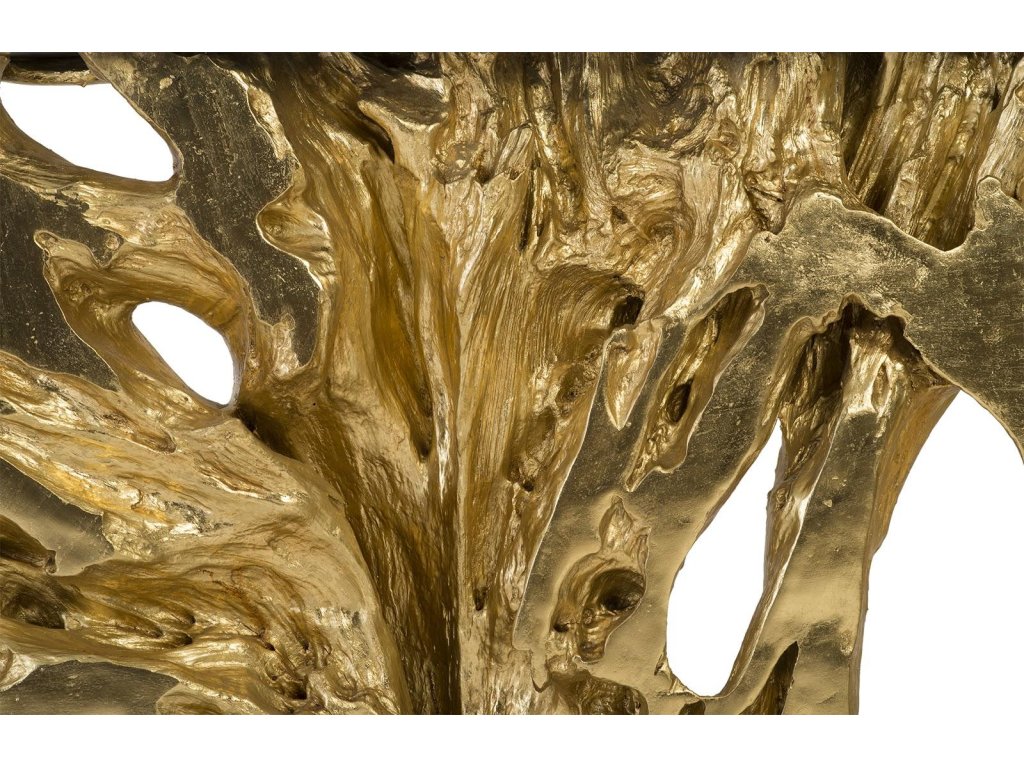 Cast Root Metal Framed Console Table, Resin, Gold Leaf, LG - image 2