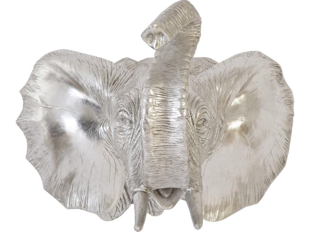 Elephant Wall Art, Resin, Silver Leaf - image 1