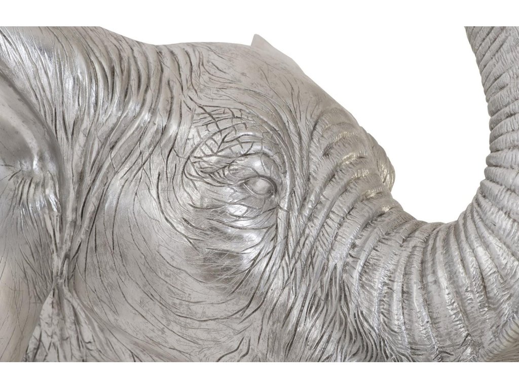 Elephant Wall Art, Resin, Silver Leaf - image 2