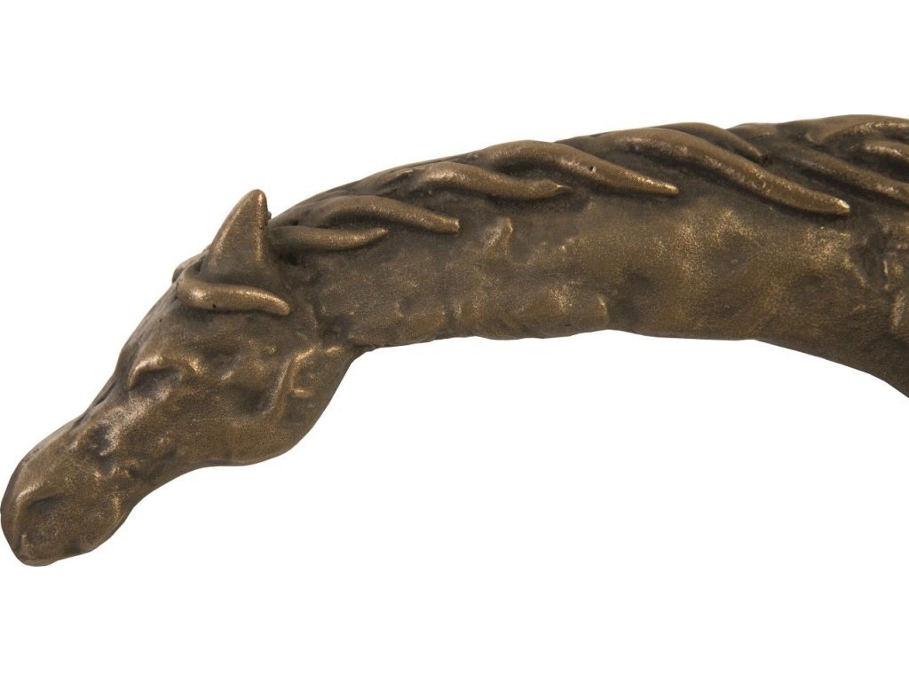 Prancing Horse Sculpture on Black Metal Base, Resin, Bronze Finish - image 1