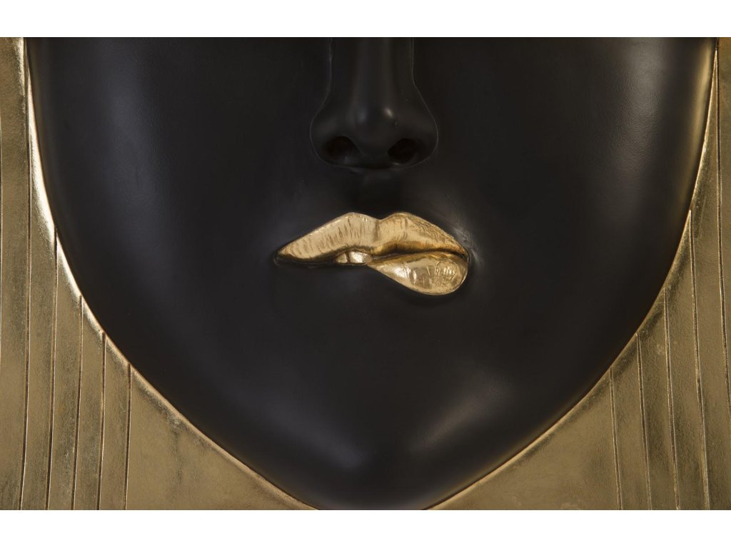 Fashion Faces Wall Art, Large, Pout, Black and Gold Leaf - image 2