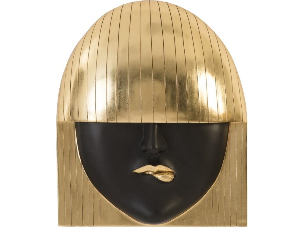 Fashion Faces Wall Art, Large, Pout, Black and Gold Leaf - main image