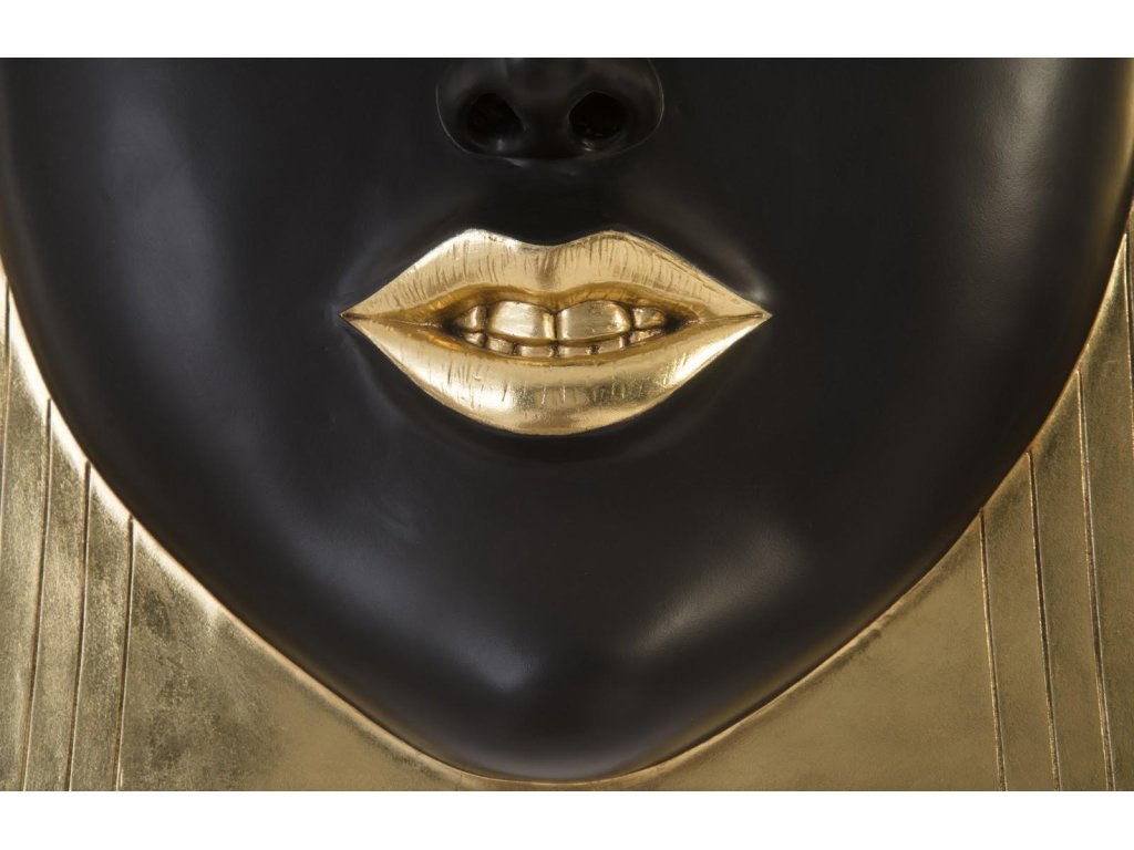 Fashion Faces Wall Art, Large, Smile, Black and Gold Leaf - image 2