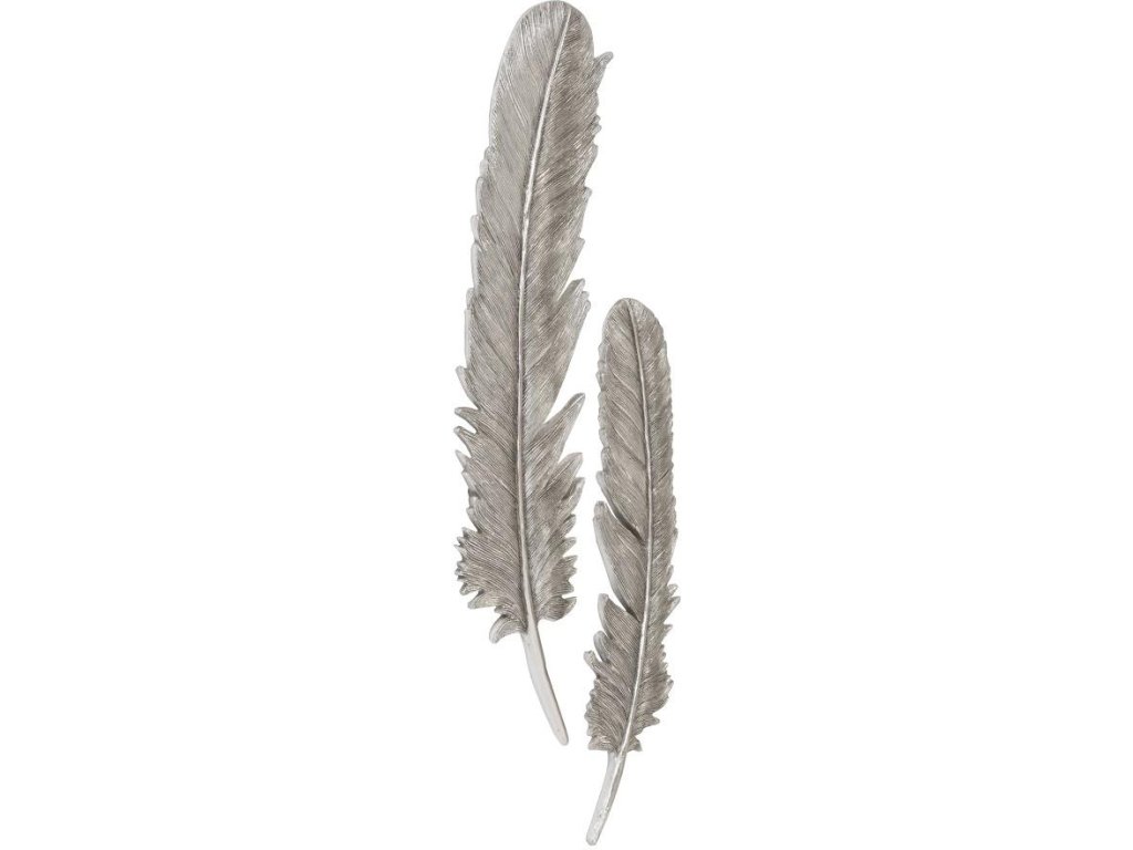 Feathers Wall Art, Large, Silver Leaf, Set of 2 - image 1