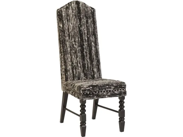 Manhattan Dining Chair, Eco Viscose Black, Black Wooden Legs