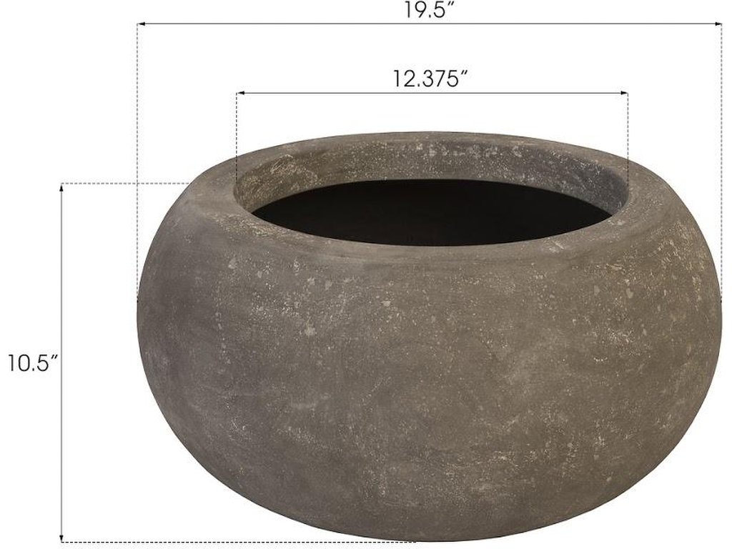 Rounded Planter, Small, Gray - image 3