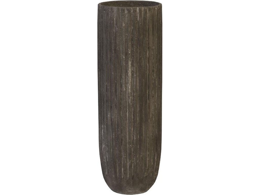 Fluted Planter, Large, Gray - main image