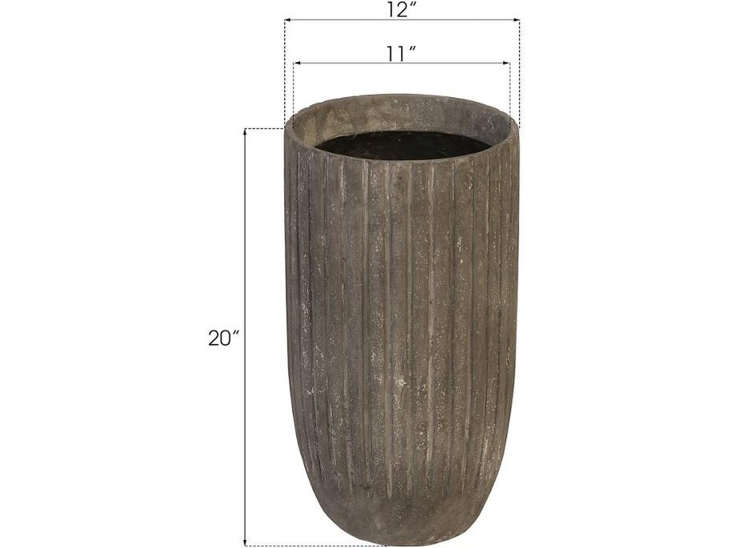 Fluted Planter, Small, Gray - image 3