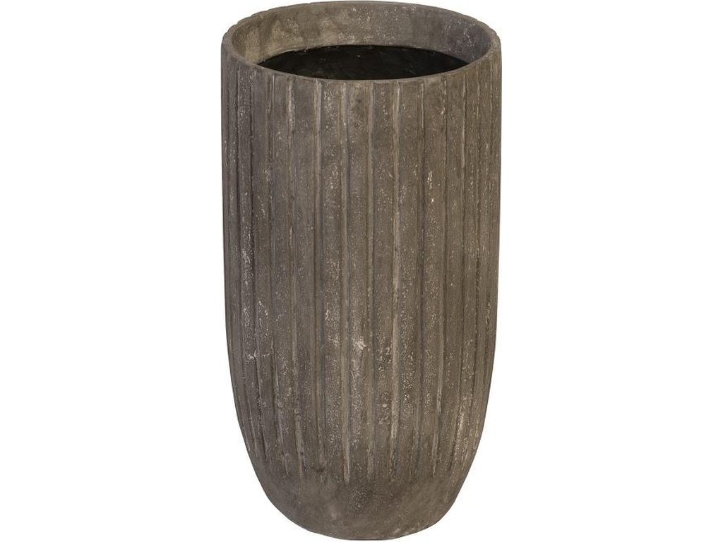 Fluted Planter, Small, Gray - main image