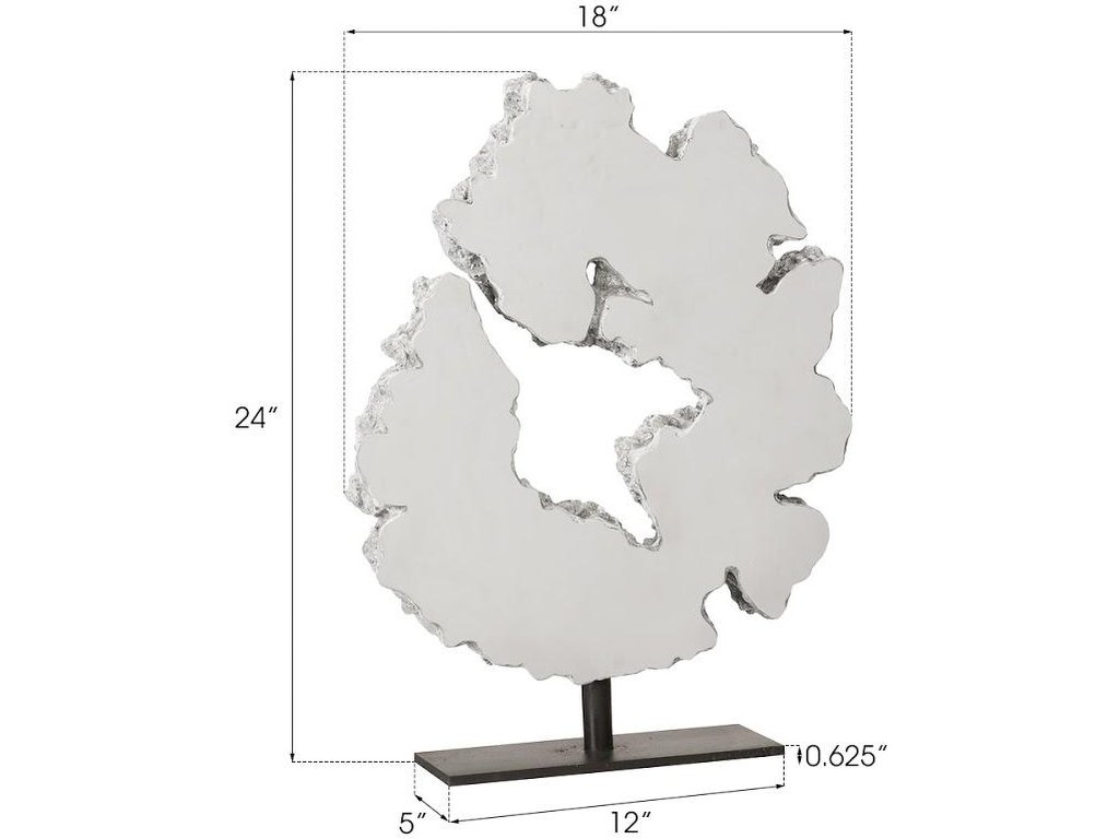 Lava Slice Sculpture on Stand, Resin, Stainless Steel - image 4