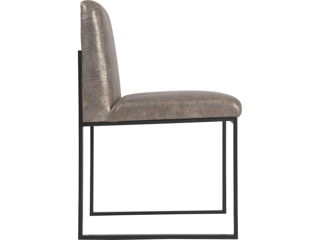Frozen Dining Chair, Python Gold Fabric, Matte Black Metal Frame - image 2
