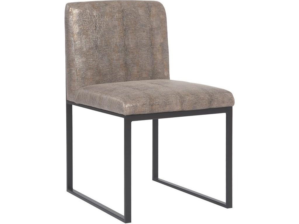 Frozen Dining Chair, Python Gold Fabric, Matte Black Metal Frame - main image