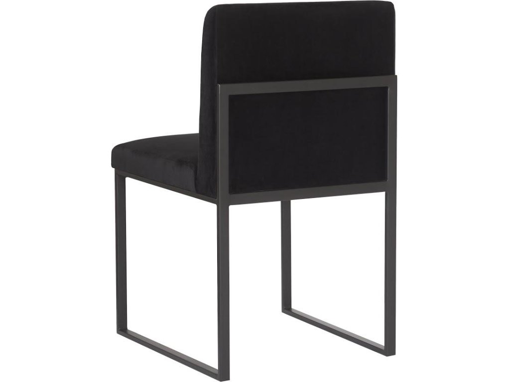 Frozen Dining Chair, Black Velvet Fabric, Matte Black Metal Frame - image 1