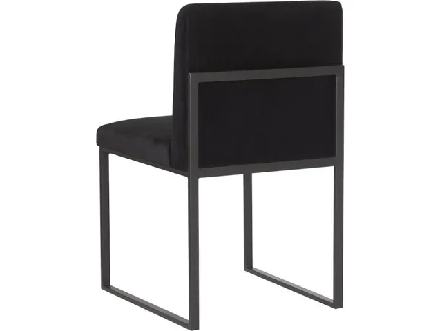 Frozen Dining Chair, Black Velvet Fabric, Matte Black Metal Frame - Alternative View