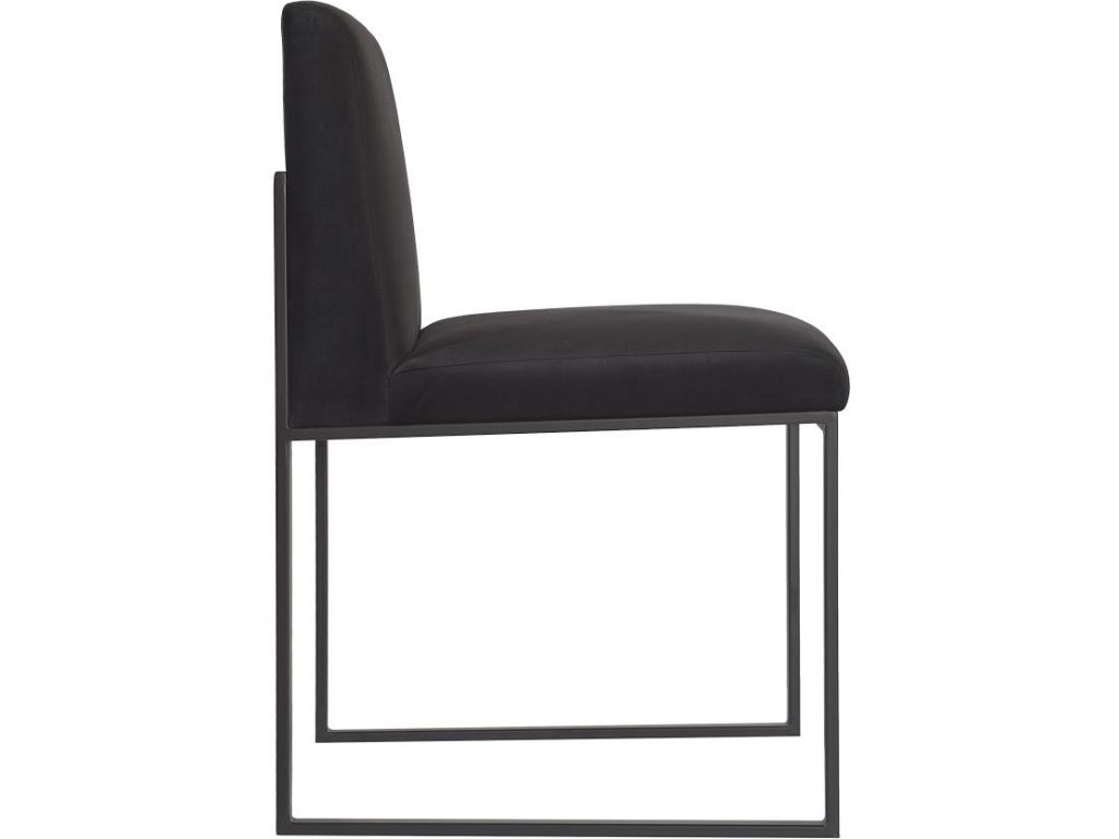 Frozen Dining Chair, Black Velvet Fabric, Matte Black Metal Frame - image 2