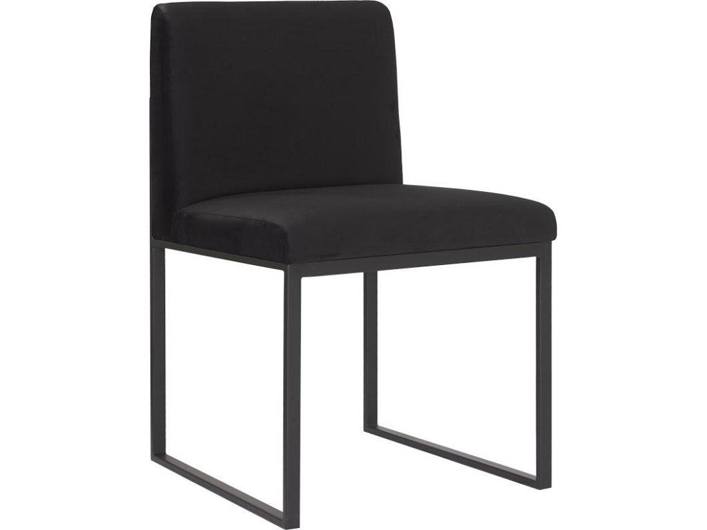 Frozen Dining Chair, Black Velvet Fabric, Matte Black Metal Frame - main image