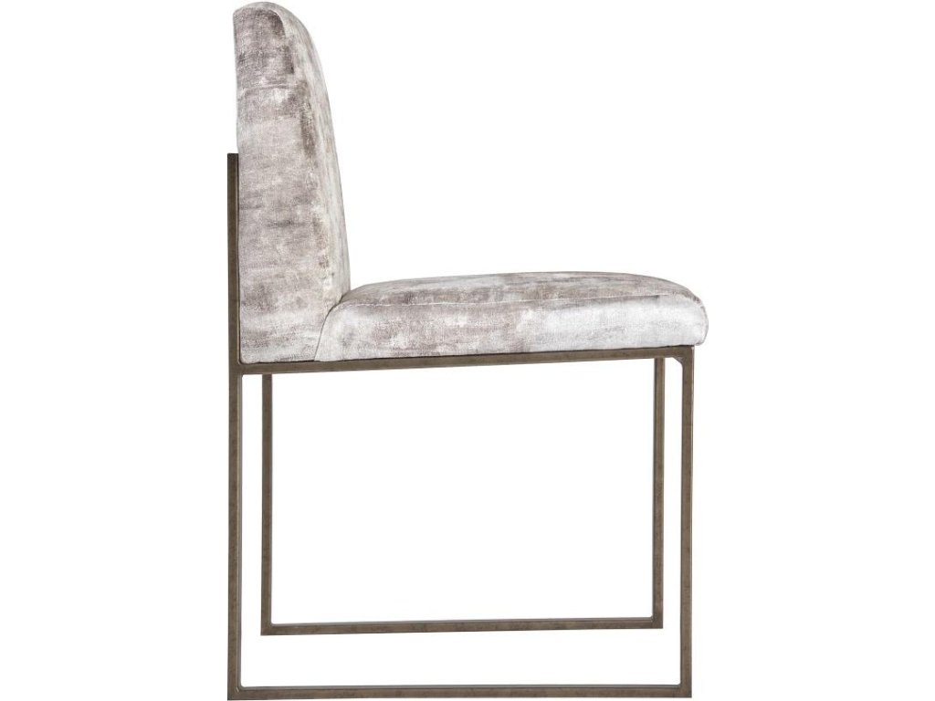 Frozen Dining Chair, Beige Mist Fabric, Antique Brass Metal Frame - image 2