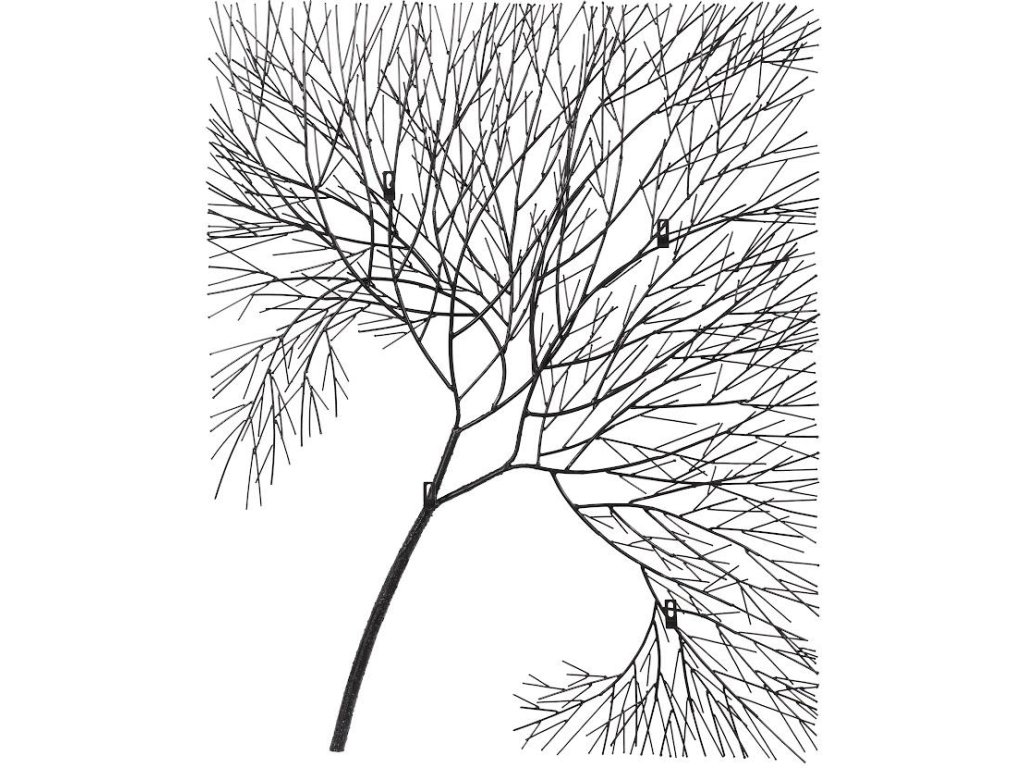 Wire Tree Wall Art, Rectangular, Metal, Black - image 3
