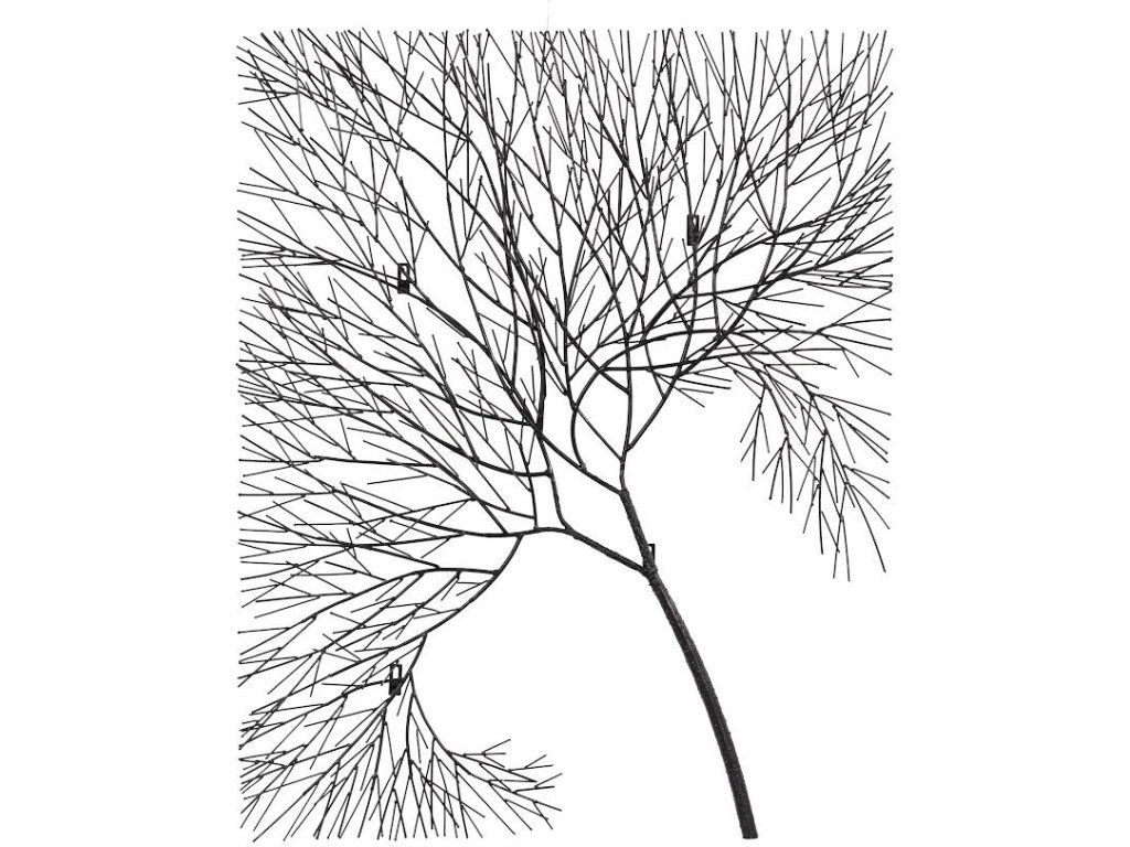 Wire Tree Wall Art, Rectangular, Metal, Black - main image