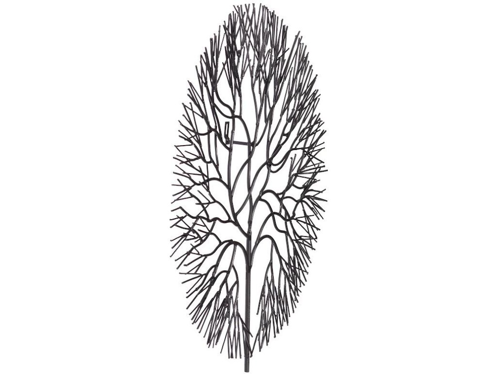 Wire Tree Wall Art, Medium, Circle, Metal, Black - image 1