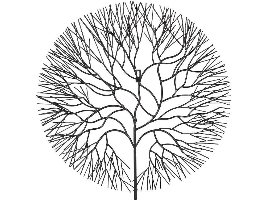 Wire Tree Wall Art, Medium, Circle, Metal, Black - image 3