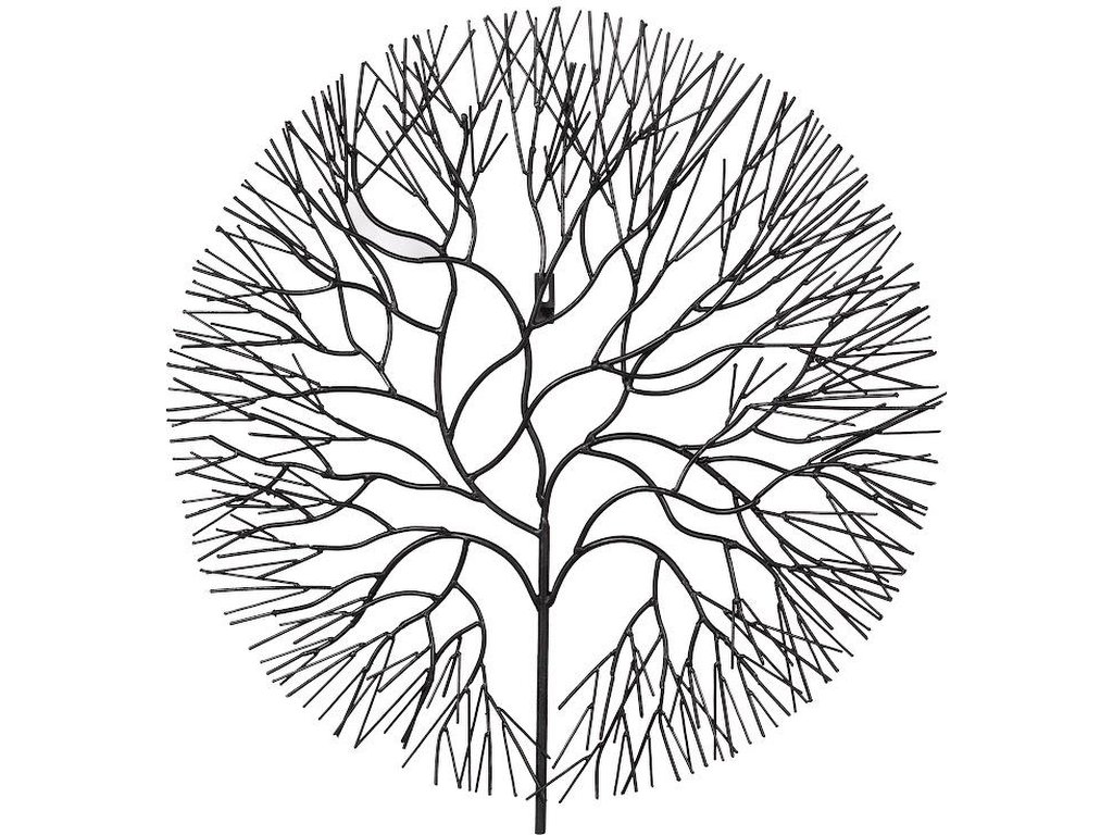 Wire Tree Wall Art, Medium, Circle, Metal, Black - main image