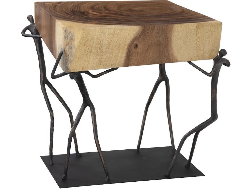 Atlas Side Table, Chamcha Wood/Metal, Natural - image 2