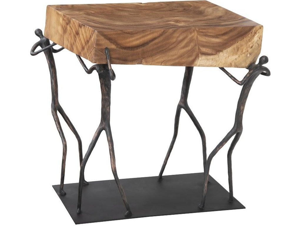 Atlas Side Table, Chamcha Wood/Metal, Natural - image 4