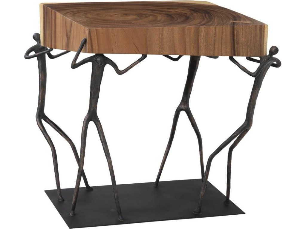 Atlas Side Table, Chamcha Wood/Metal, Natural - main image
