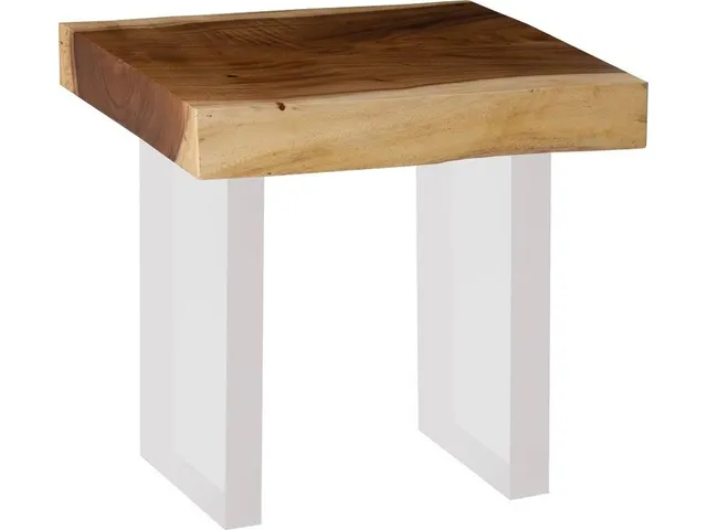Floating Side Table, Natural, Acrylic Legs