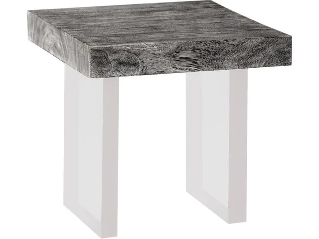 Floating Side Table, Gray Stone, Acrylic Legs