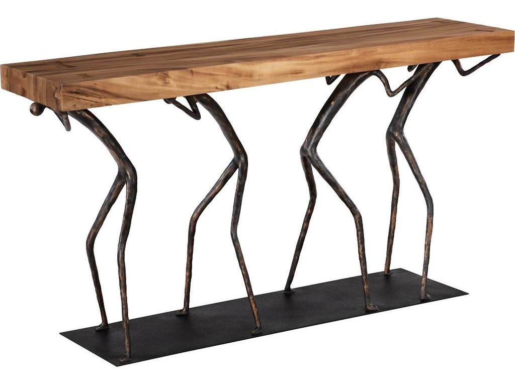 Atlas Console Table, Chamcha Wood, Natural, Metal - main image