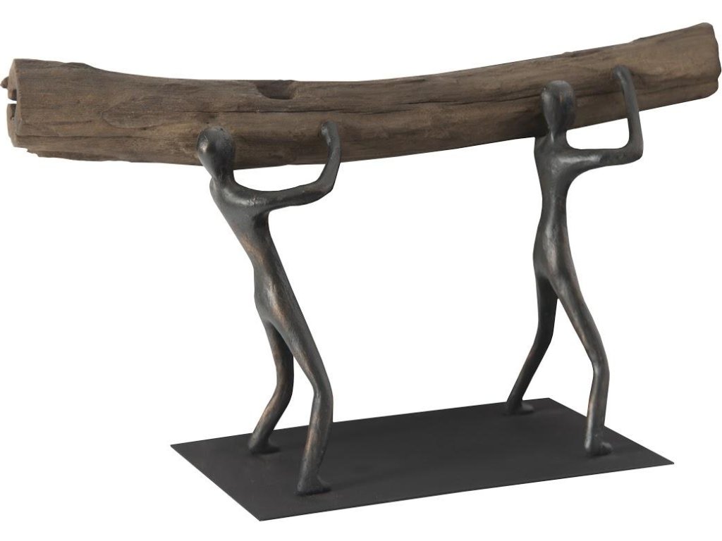 Atlas Tabletop Sculpture, Log Lift, With Base - image 2