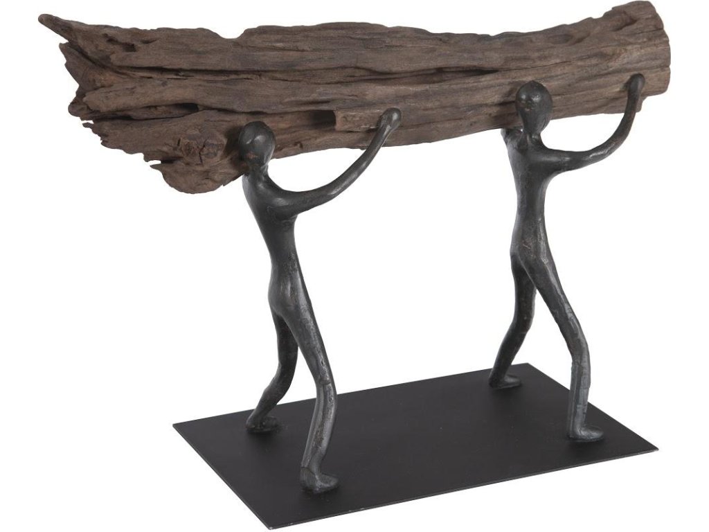 Atlas Tabletop Sculpture, Log Lift, With Base - main image