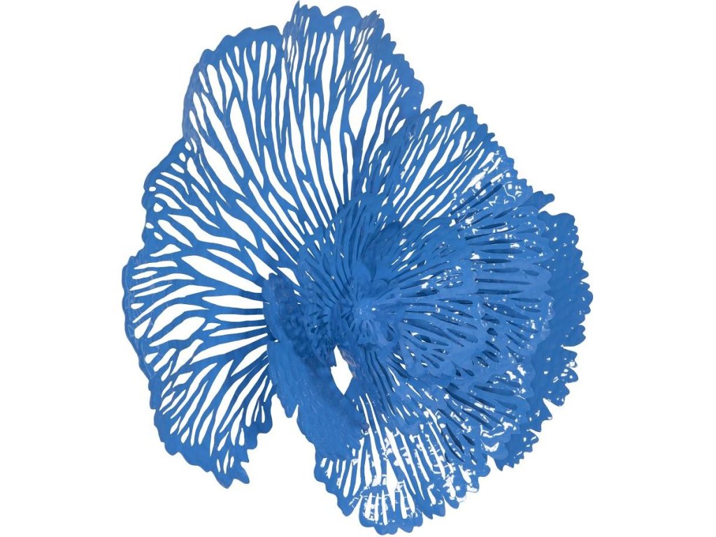 Flower Wall Art, Medium, Blue, Metal - image 1