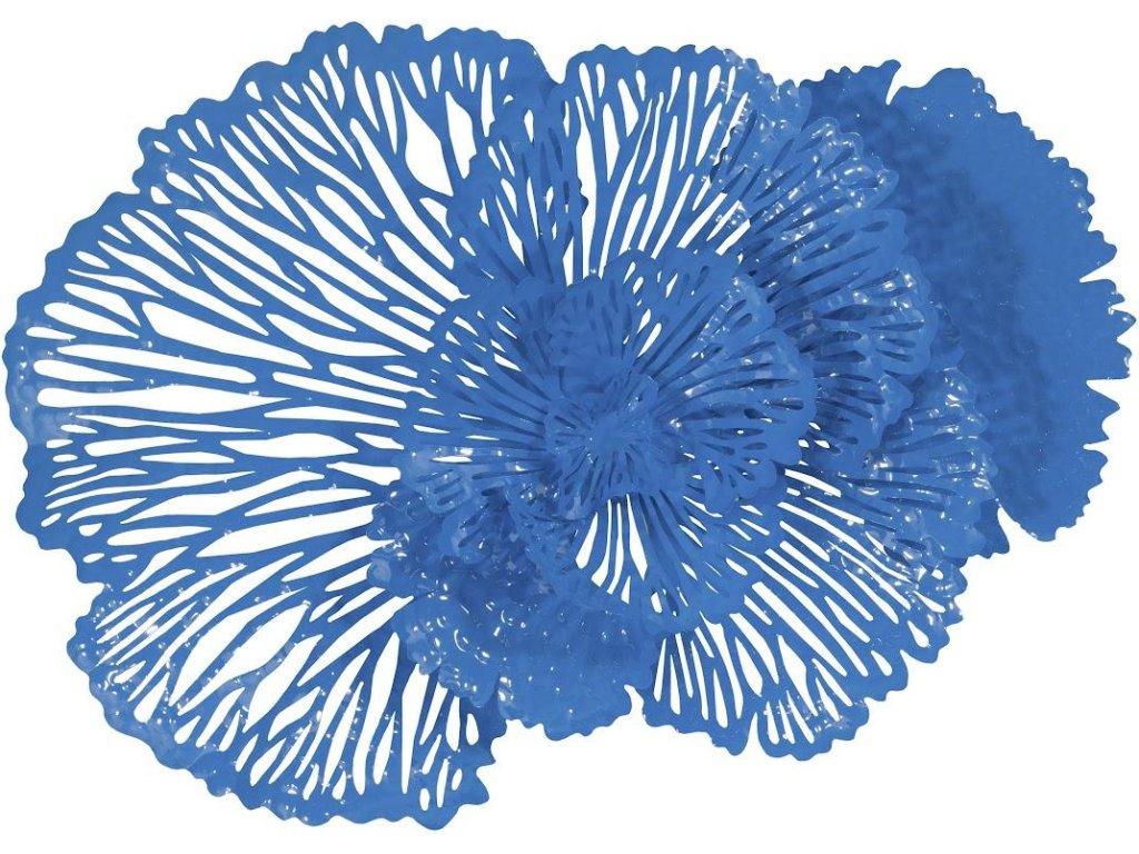 Flower Wall Art, Medium, Blue, Metal - main image