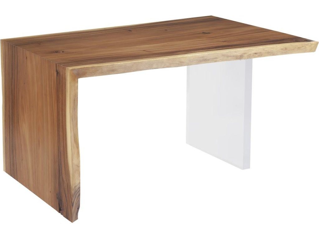 Waterfall Desk, Natural, Acrylic Leg - image 1