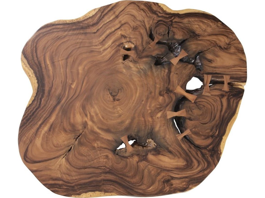 Floating Coffee Table with Acrylic Legs, Natural, Size Varies - image 1