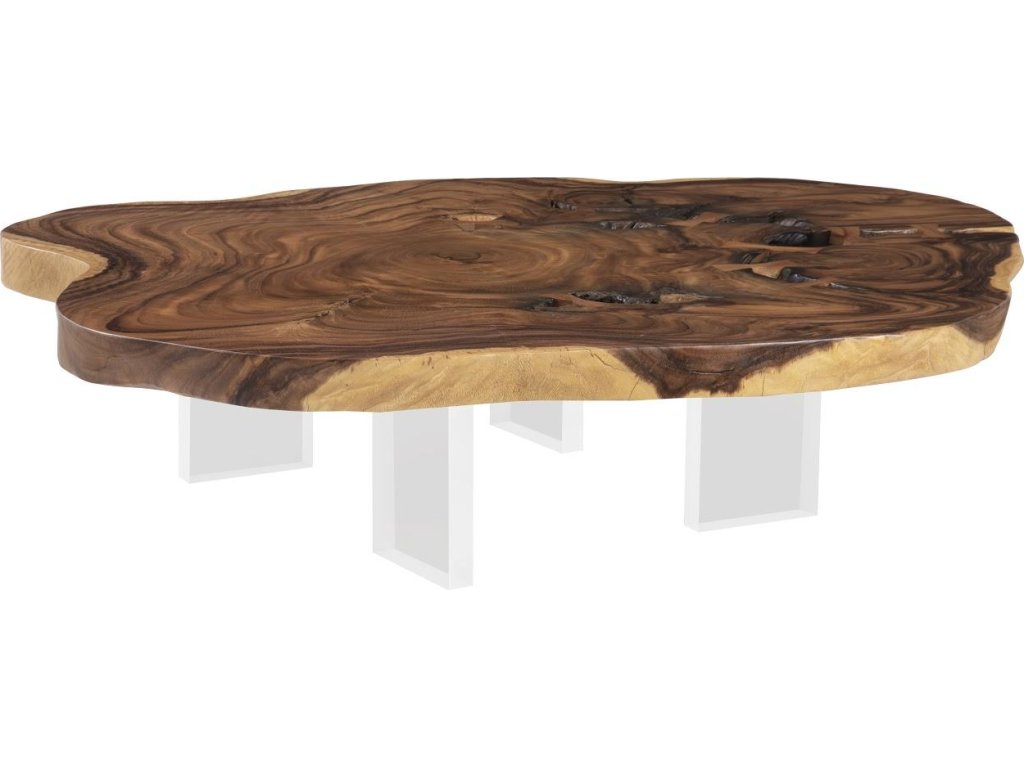 Floating Coffee Table with Acrylic Legs, Natural, Size Varies - main image