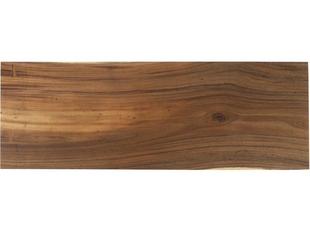Tapered Wood Console, Black Metal Legs - image 1