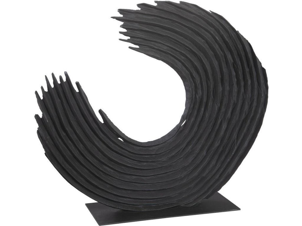 Swoop Tabletop Sculpture, Black Wood, Large - image 1