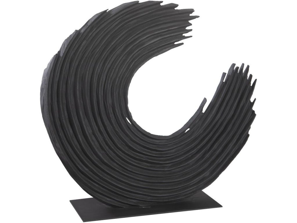 Swoop Tabletop Sculpture, Black Wood, Large - main image