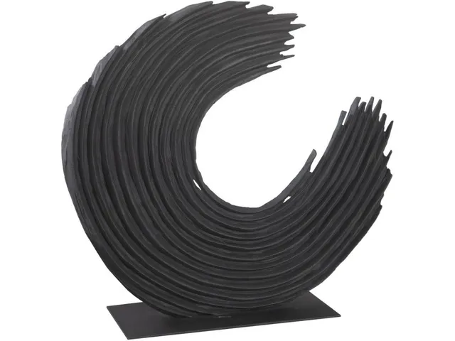 Swoop Tabletop Sculpture, Black Wood, Large