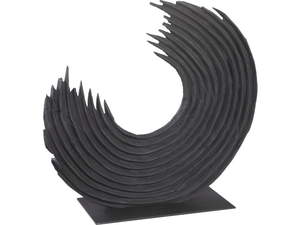 Swoop Tabletop Sculpture, Black Wood, Small - image 1