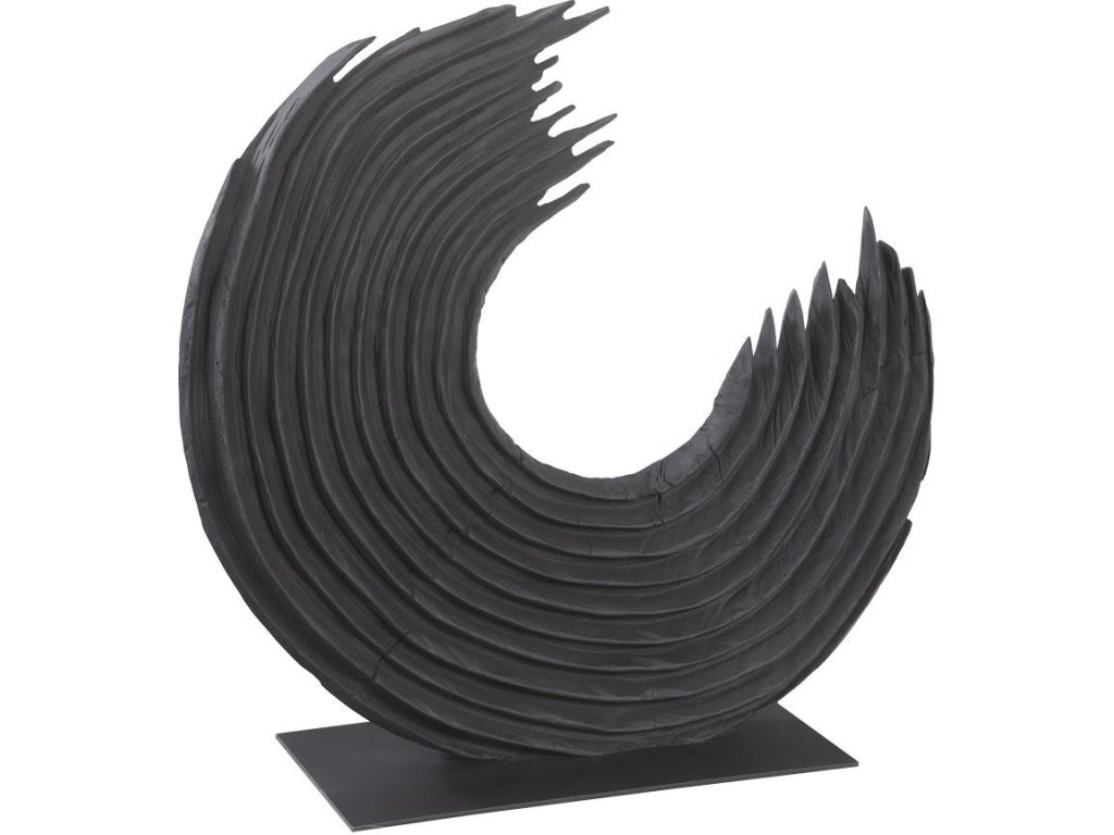 Swoop Tabletop Sculpture, Black Wood, Small - main image