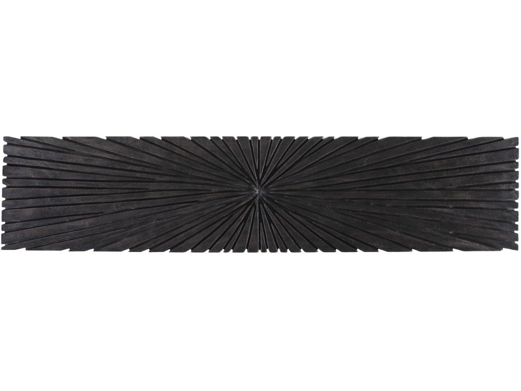 Chainsaw Console Table, Burnt Black, Black Iron Cross Base - image 1