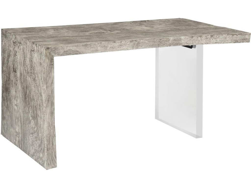 Waterfall Desk, Gray Stone, Acrylic Leg - image 2